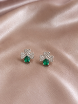 Clover Crystal Stud Earrings ✨