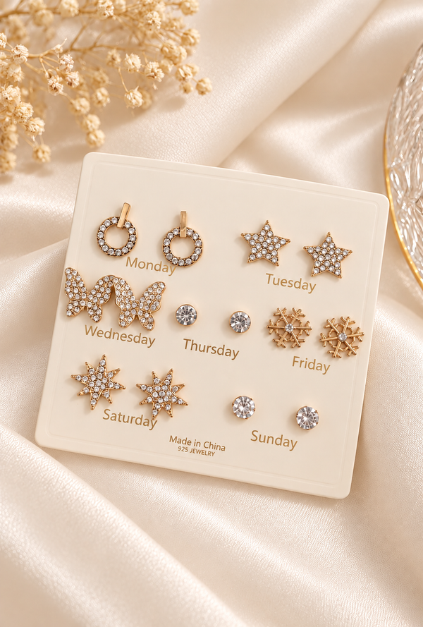 Elegant 7 Days Earrings Set  ✨