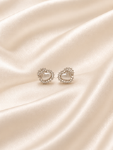 Pearl Heart Bow Stud Earrings ✨