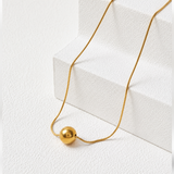 Elegant Gold Ball Pendant Necklace