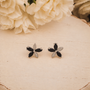Black Floral Stud Earrings ✨