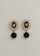 Elegant Oval Crystal & Pearl Drop Earrings ✨