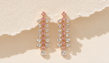 Elegant Pink Crystal Leaf Drop Earrings ✨