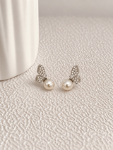 Elegant Pearl Bow Earrings ✨