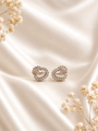 Pearl Heart Bow Stud Earrings ✨