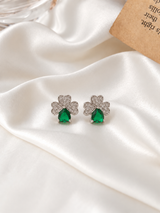 Clover Crystal Stud Earrings ✨