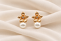 Elegant Gold Flower Pearl Earrings ✨