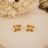 Elegant Golden Bow Stud Earrings ✨