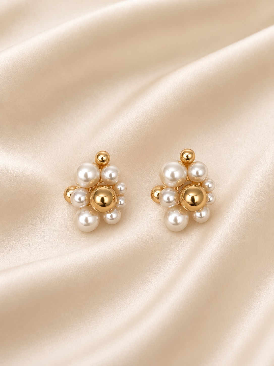 Elegant Pearl Bloom Gold Earrings ✨