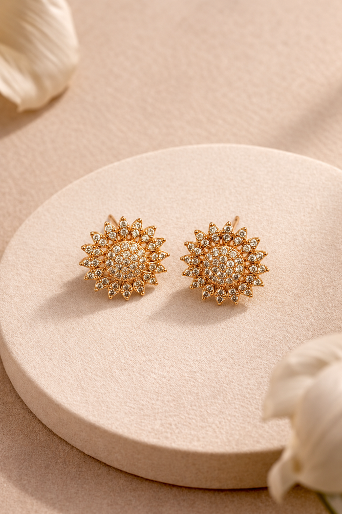 Golden Sunflower Stud Earrings ✨