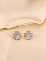 Clover Crystal Stud Earrings ✨