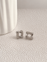 Elegant Pavé Square Hoop Earrings ✨