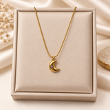 Golden Crescent Moon Pendant Necklace ✨