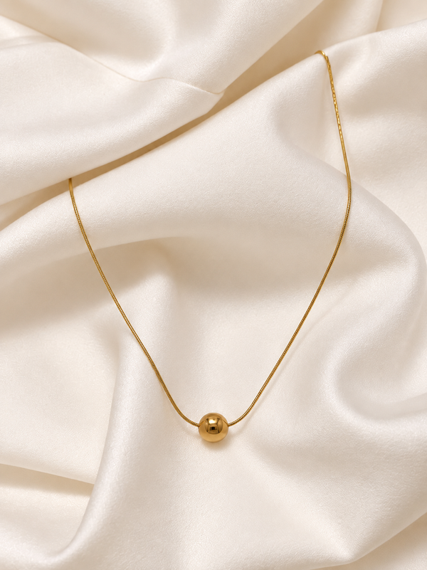 Elegant Gold Ball Pendant Necklace