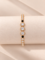 Elegant Black & Crystal Gold Tennis Bracelet ✨