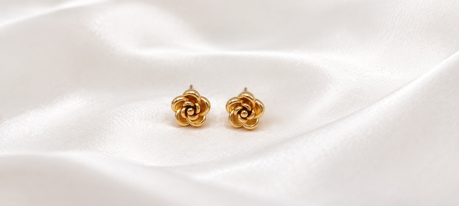 Golden Rose Stud Earrings ✨ Nuvira