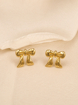 Elegant Golden Bow Stud Earrings ✨