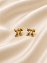 Elegant Golden Bow Stud Earrings ✨