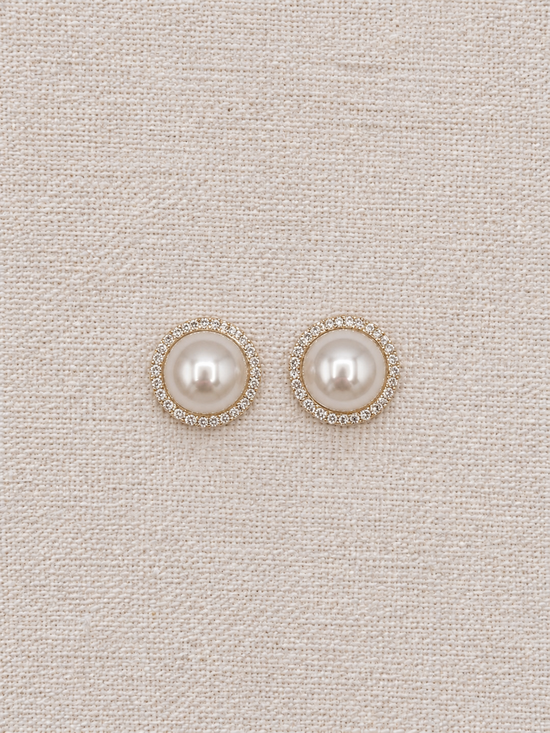 Elegant Pearl Halo Stud Earrings ✨ Nuvira