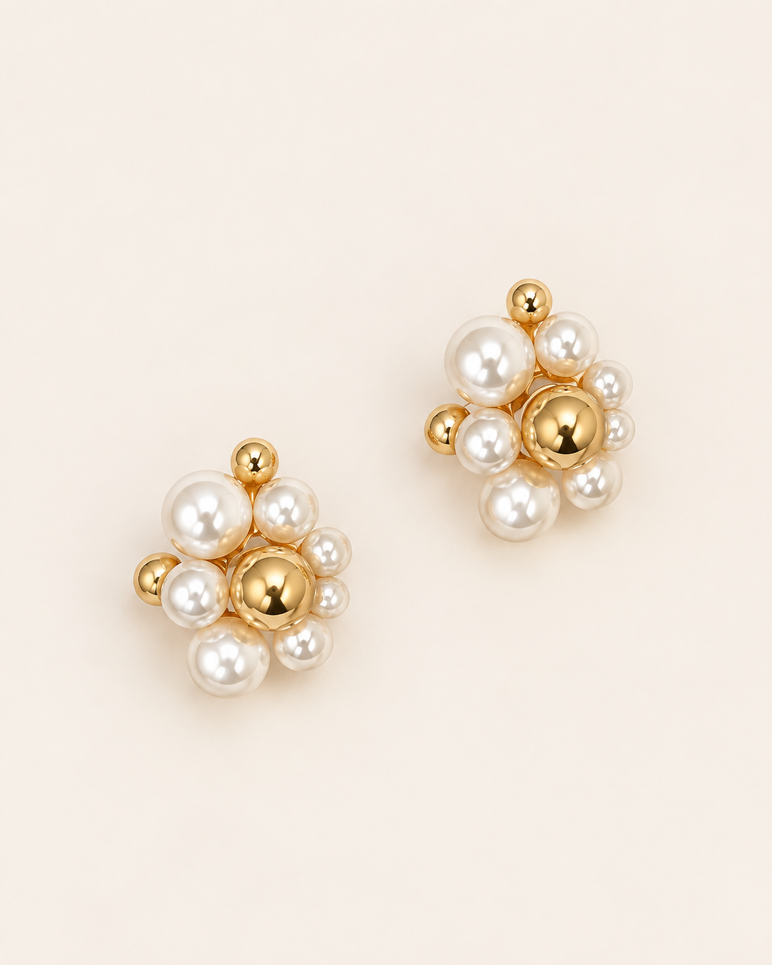 Elegant Pearl Bloom Gold Earrings ✨